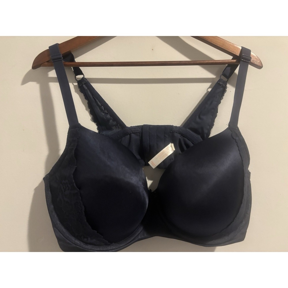 Cacique Bra Size 44DDD‎ Navy Blue Padded Underwire Balconette Lingerie